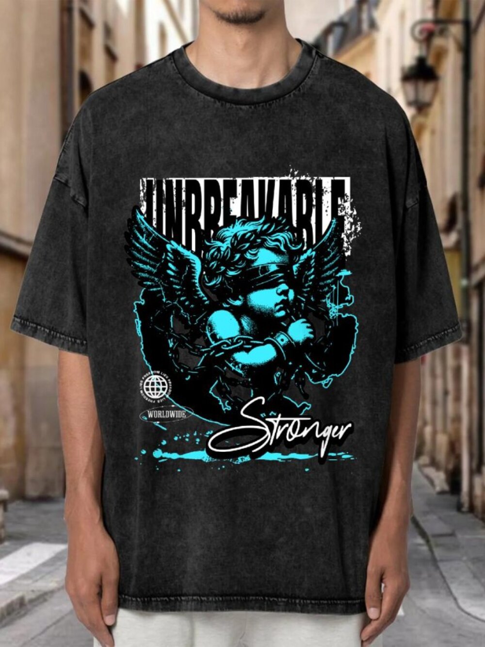 Dark Cherub Graphic Urban Streetwear Oversized T-shirt RRQDK2KS8501